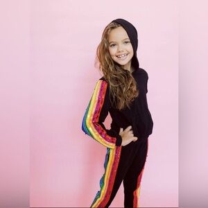 Lola * The Boys Girls  Sequin Rainbow Hoodie Size 10
